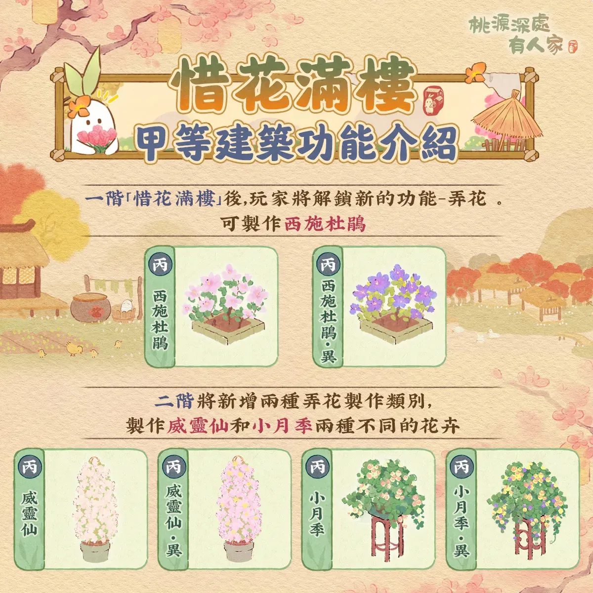 惜花滿樓升階特效,可製作花飾